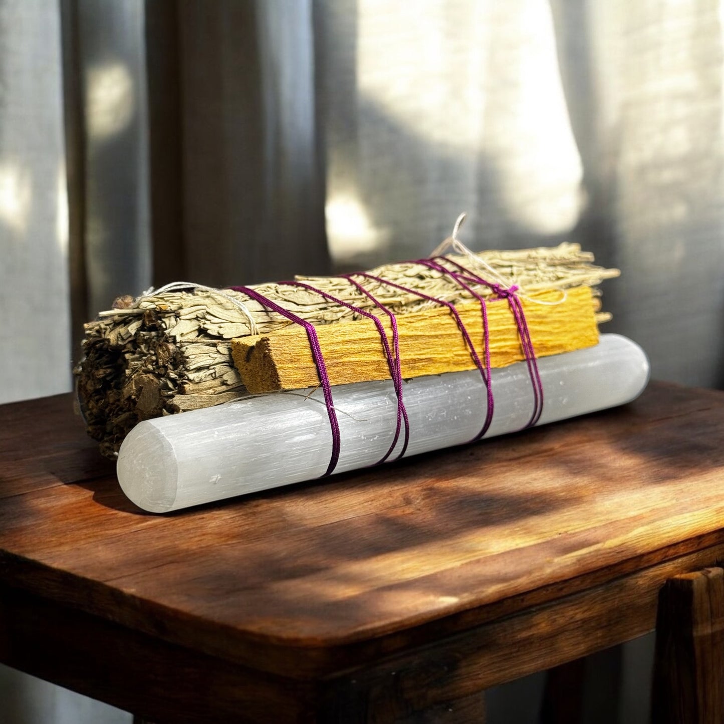 Salvia Blanca con Palo Santo y Varita de Selenita