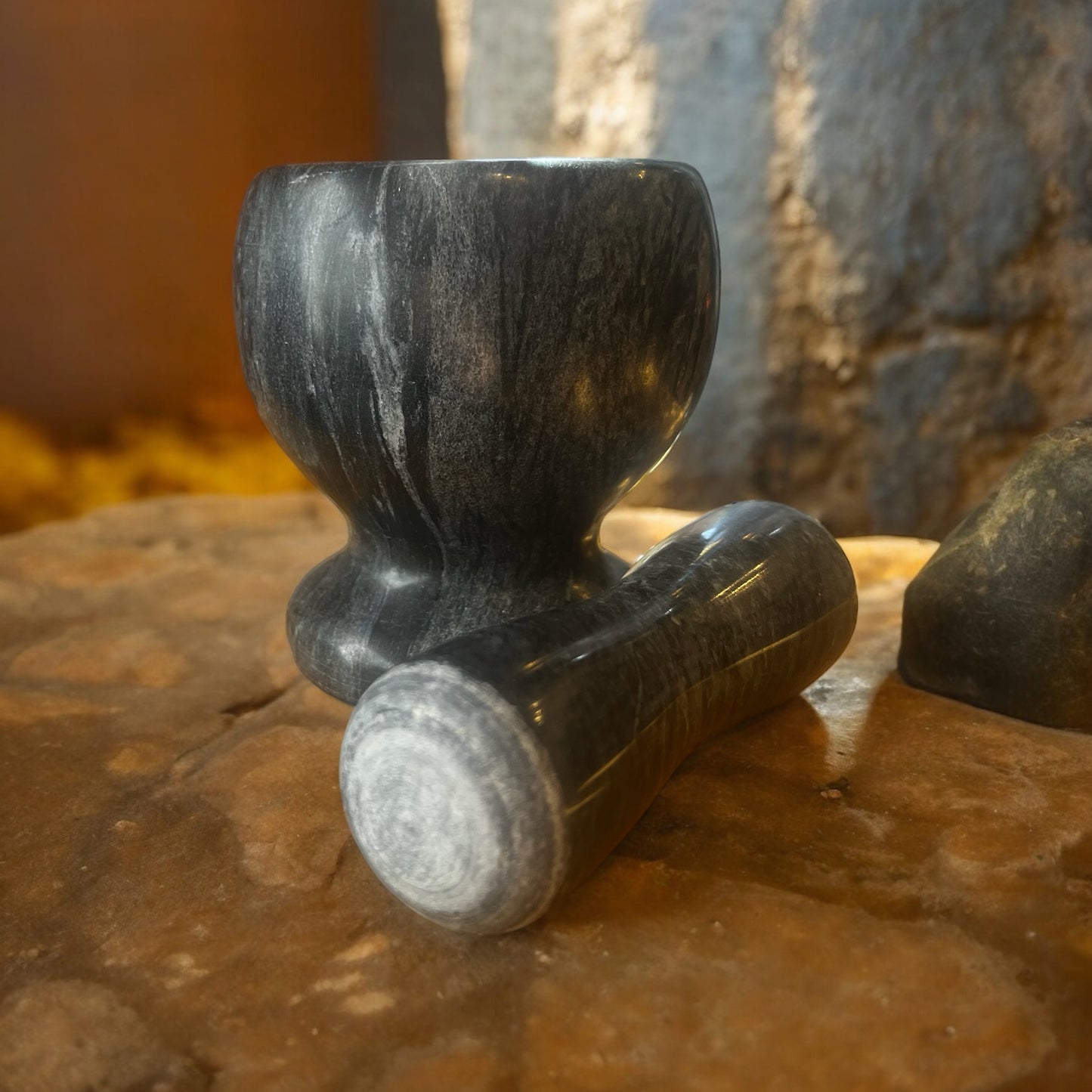 Juego de Mortero y Pilón Gris Oscuro